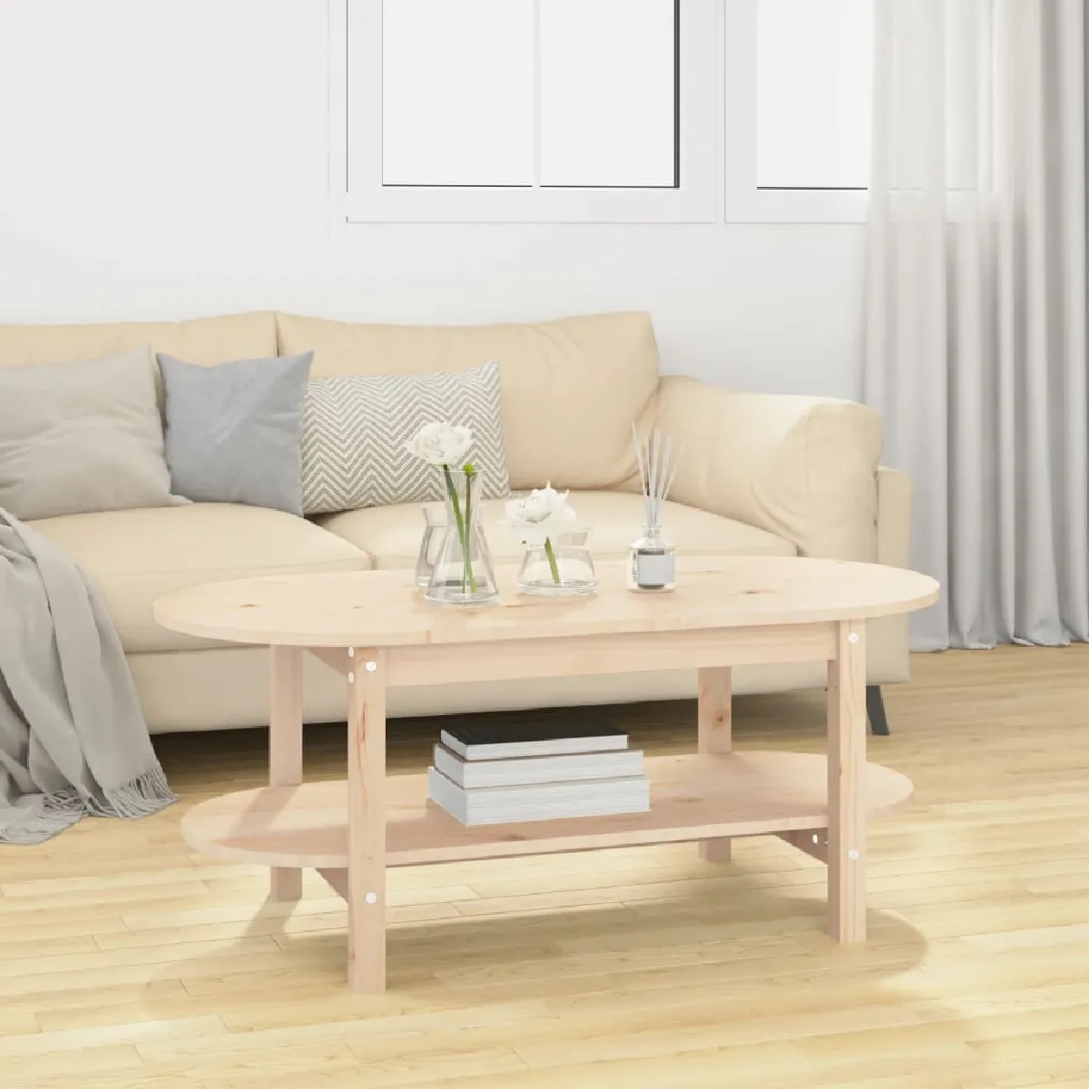 vidaXL Table basse 110x55 cm - Bois de pin