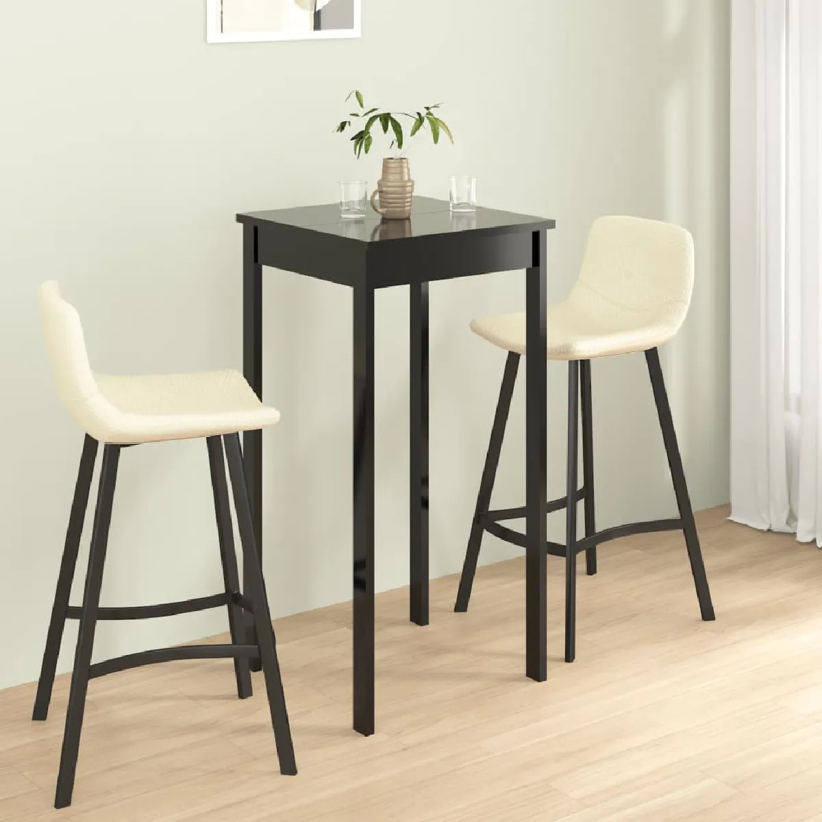 Vidaxl Noir Table De Bar Mdf 55 X 55 X 107 Cm - Image 3