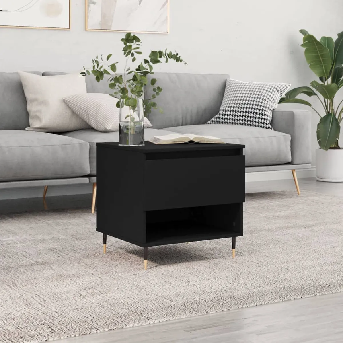 vidaXL - Table basse - Noir - 50x46x50 cm - Image 2