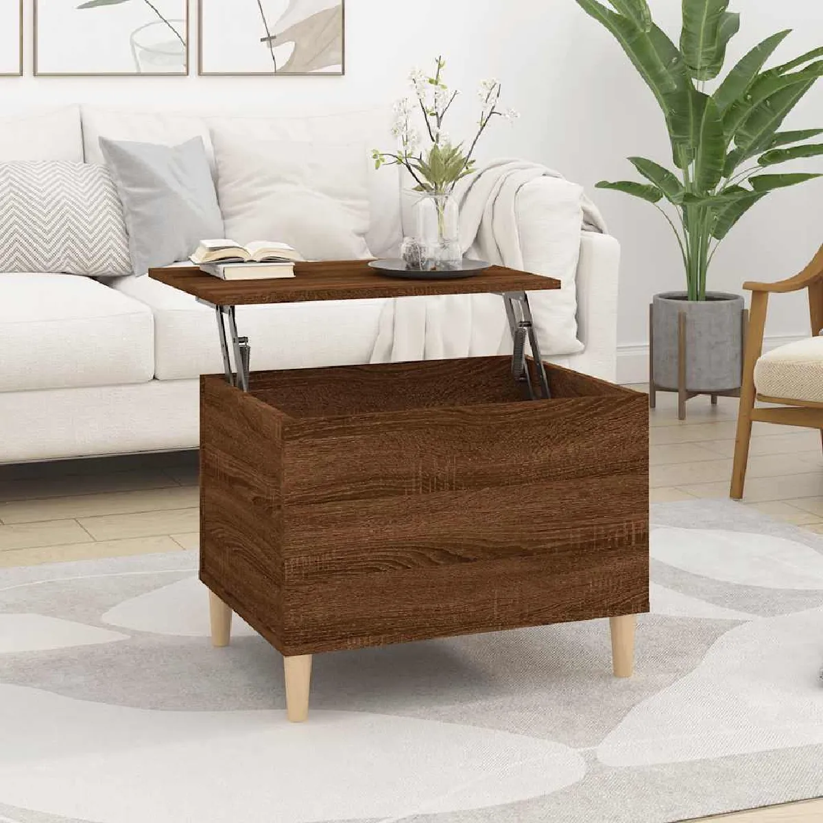 Comparer les prix de vidaXL Table Basse Chêne Marron 60 cm