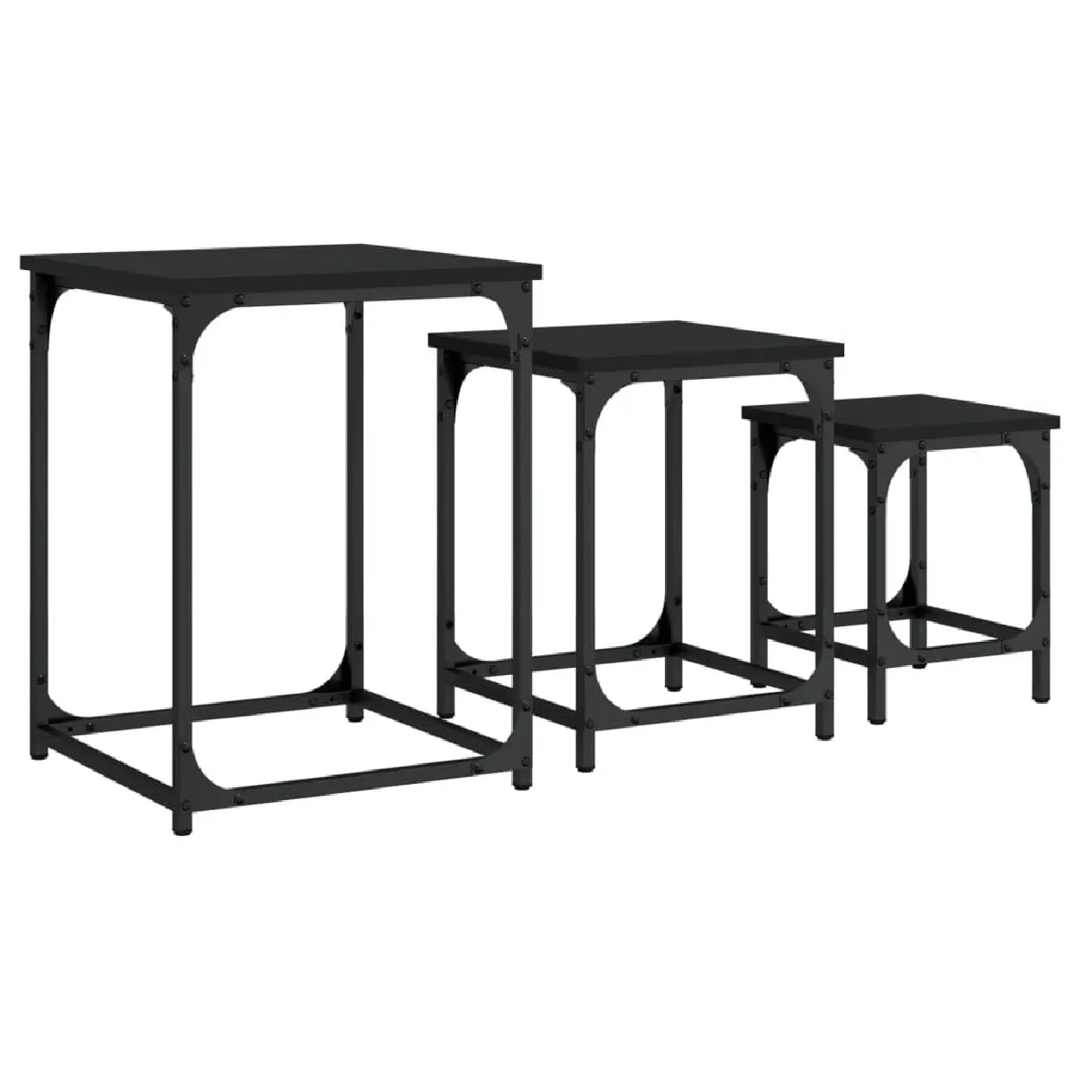 Comparer les prix de Maison Chic Tables Gigognes 3 pcs GKD34737 - Noir