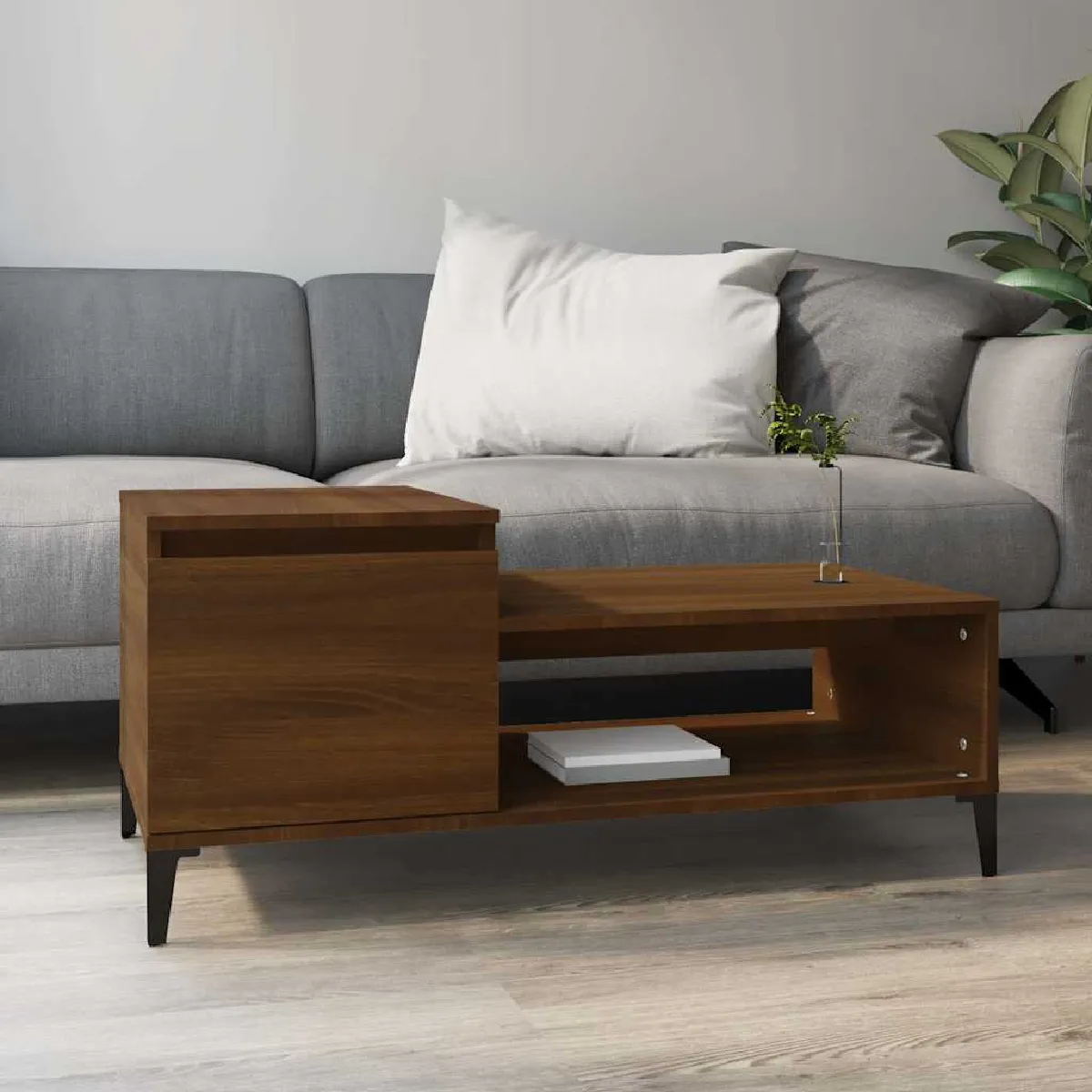 VIDAXL - Table basse - Style industriel - Marron - 100 x 50 x 45 cm - Image 3