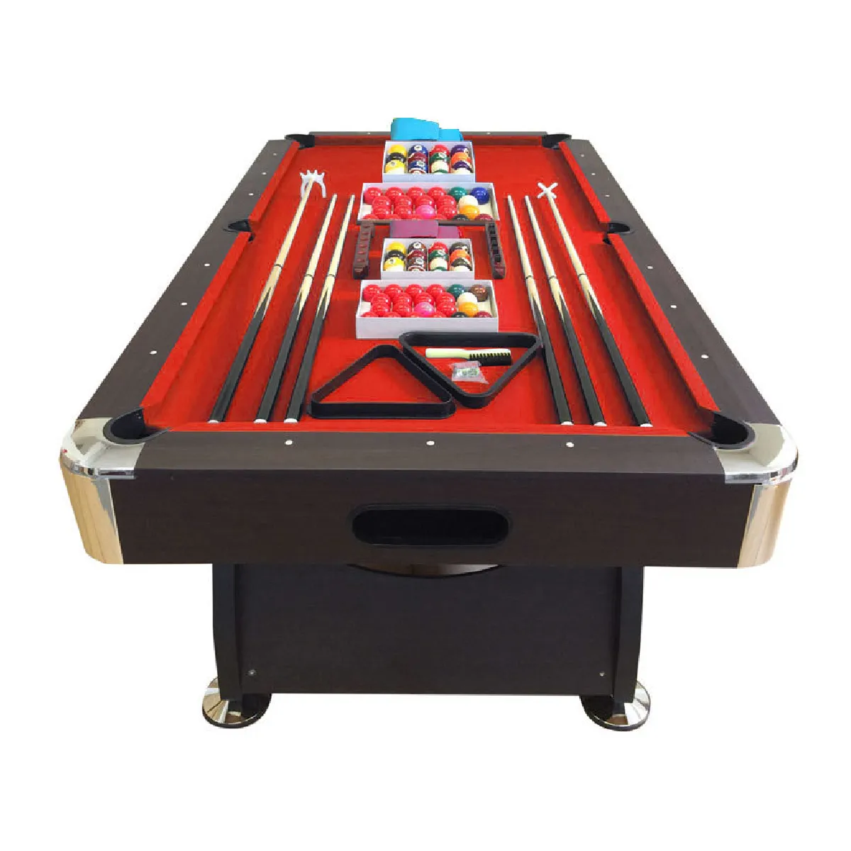 SIMBA  table de billard am&eacute;ricain 8 pieds - Tapis rouge