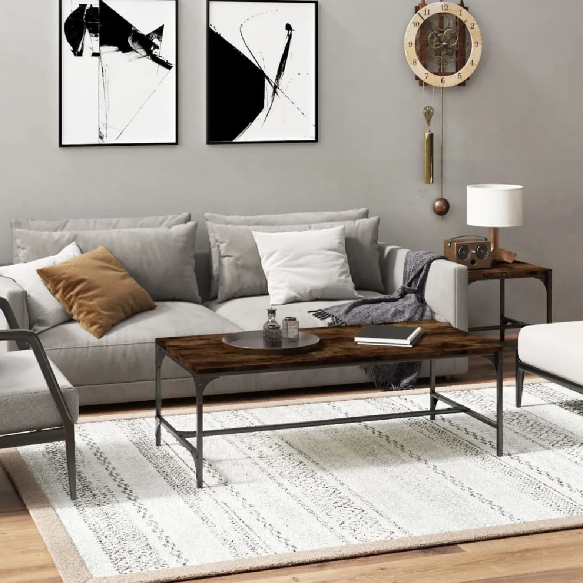 Vidaxl Table basse chêne fumé 100x50