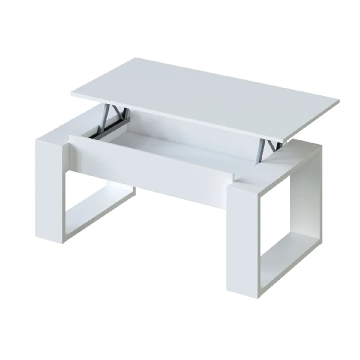 Pegane Table Basse Relevable - Blanc Artic