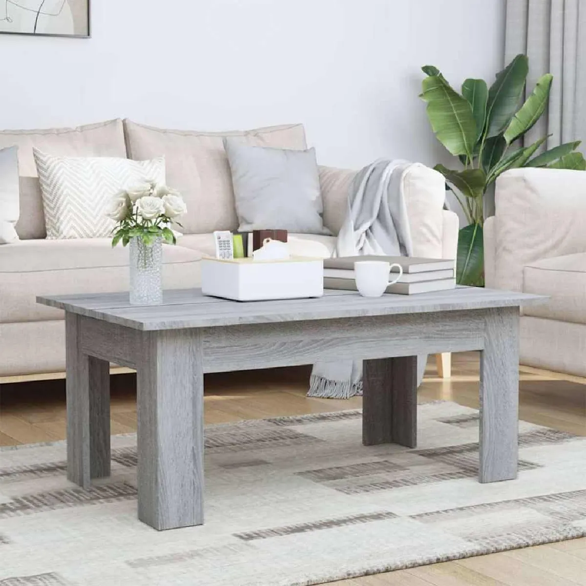 Non Communiqué Sonoma Gris Table Basse 100X60x42 Cm Bois D Ingénierie - Image 3