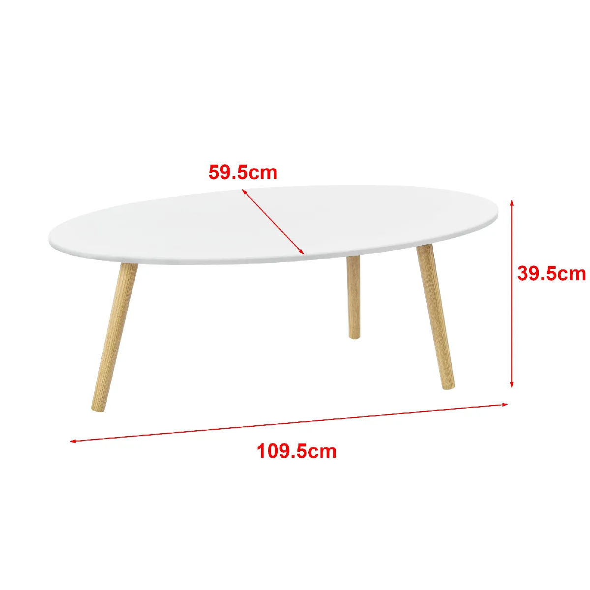 Comparer les prix de Table basse pieds bois - Blanc/MDF