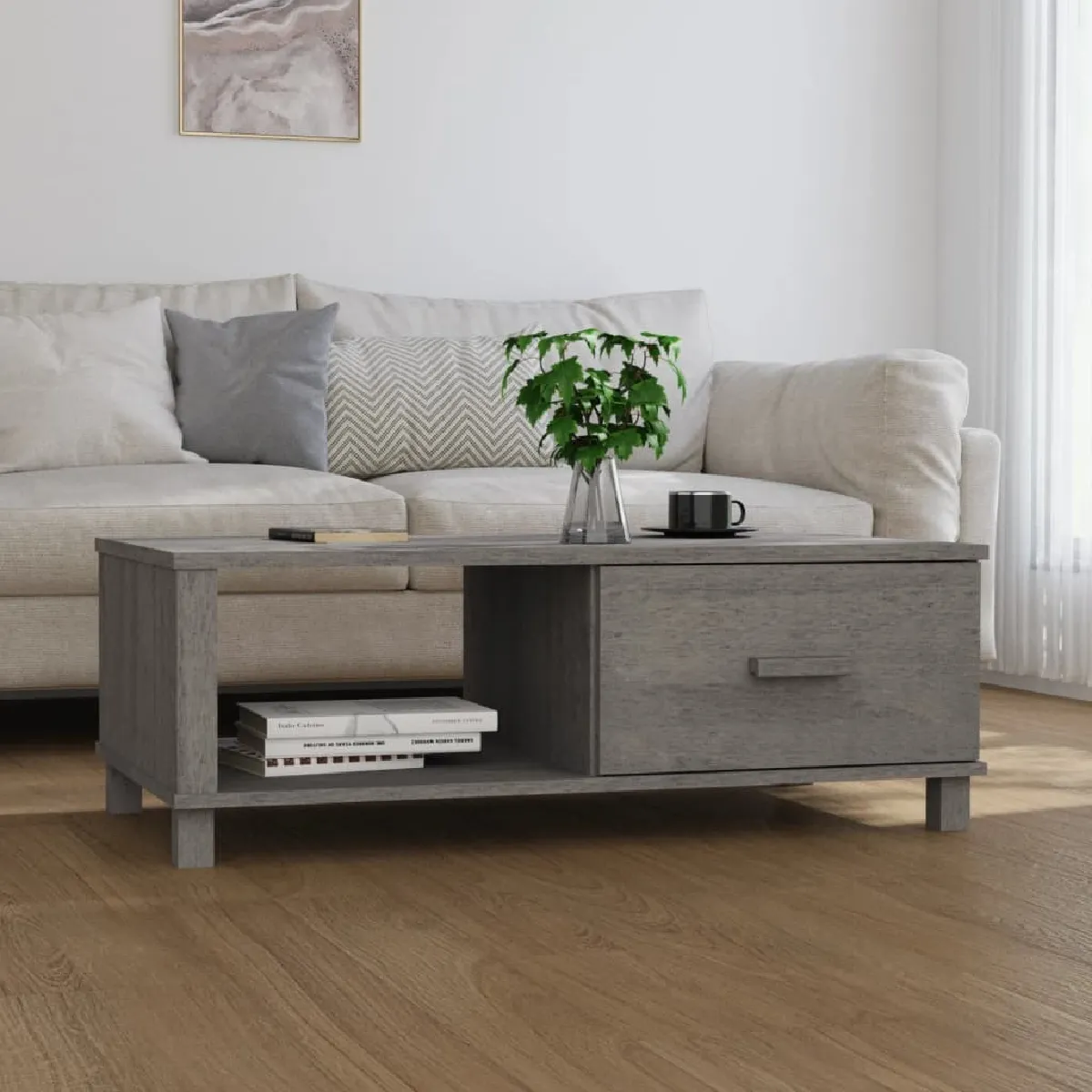 Meilleurs prix pour Maison Chic Table Basse HAMAR Gris Clair