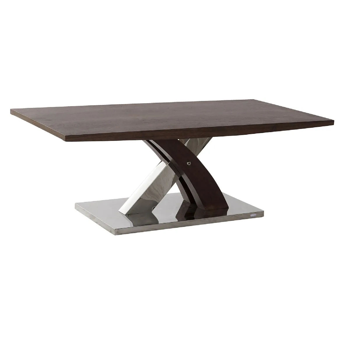 Comparer les prix de Table basse bois/métal marron/argent