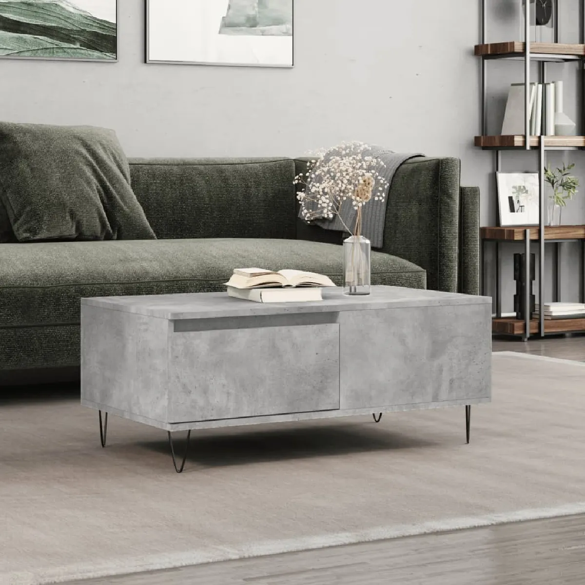 Meilleurs prix pour VidaXL Table Basse Gris Béton 90x50x36.5