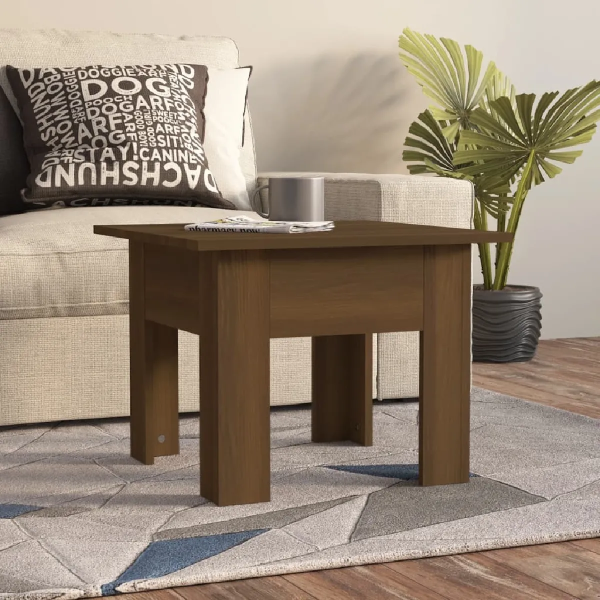 Comparer les prix de Maison Chic Table basse chêne marron 55x55x42 cm