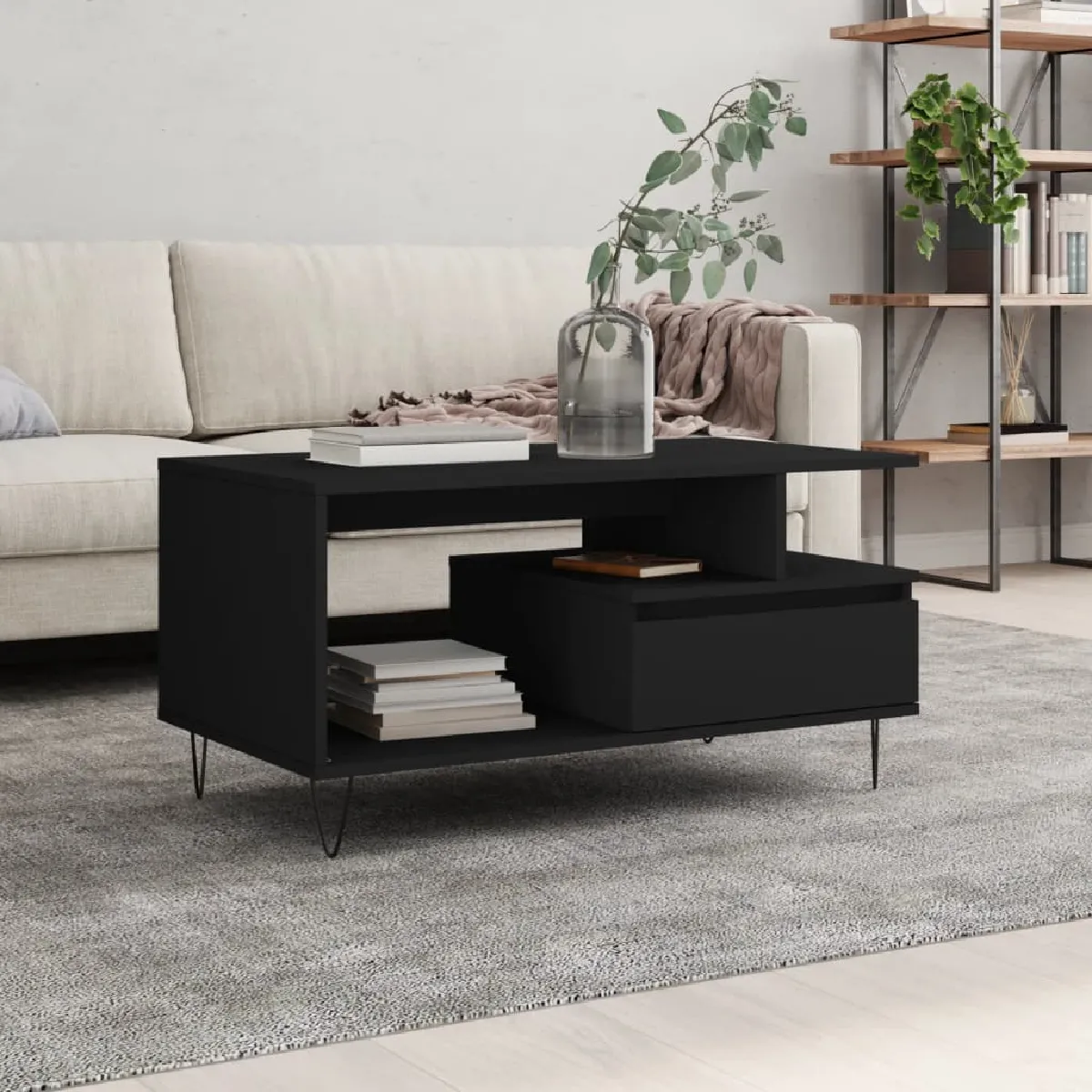 Meilleurs prix pour vidaXL Table basse 90x49 cm - Noir