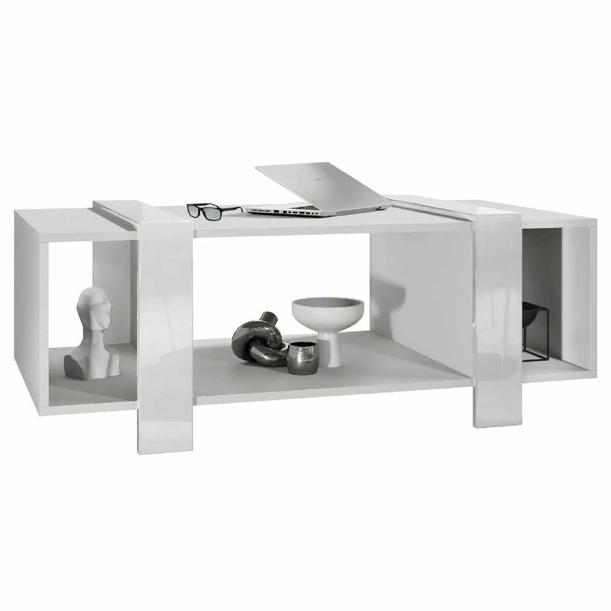 Comparer les prix de MPC Table basse Blanche Mat - Bordures Laquées