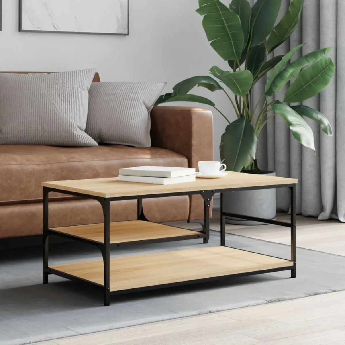 vidaXL - Table d'appoint - Moderne - Chêne - Salon - Image 3
