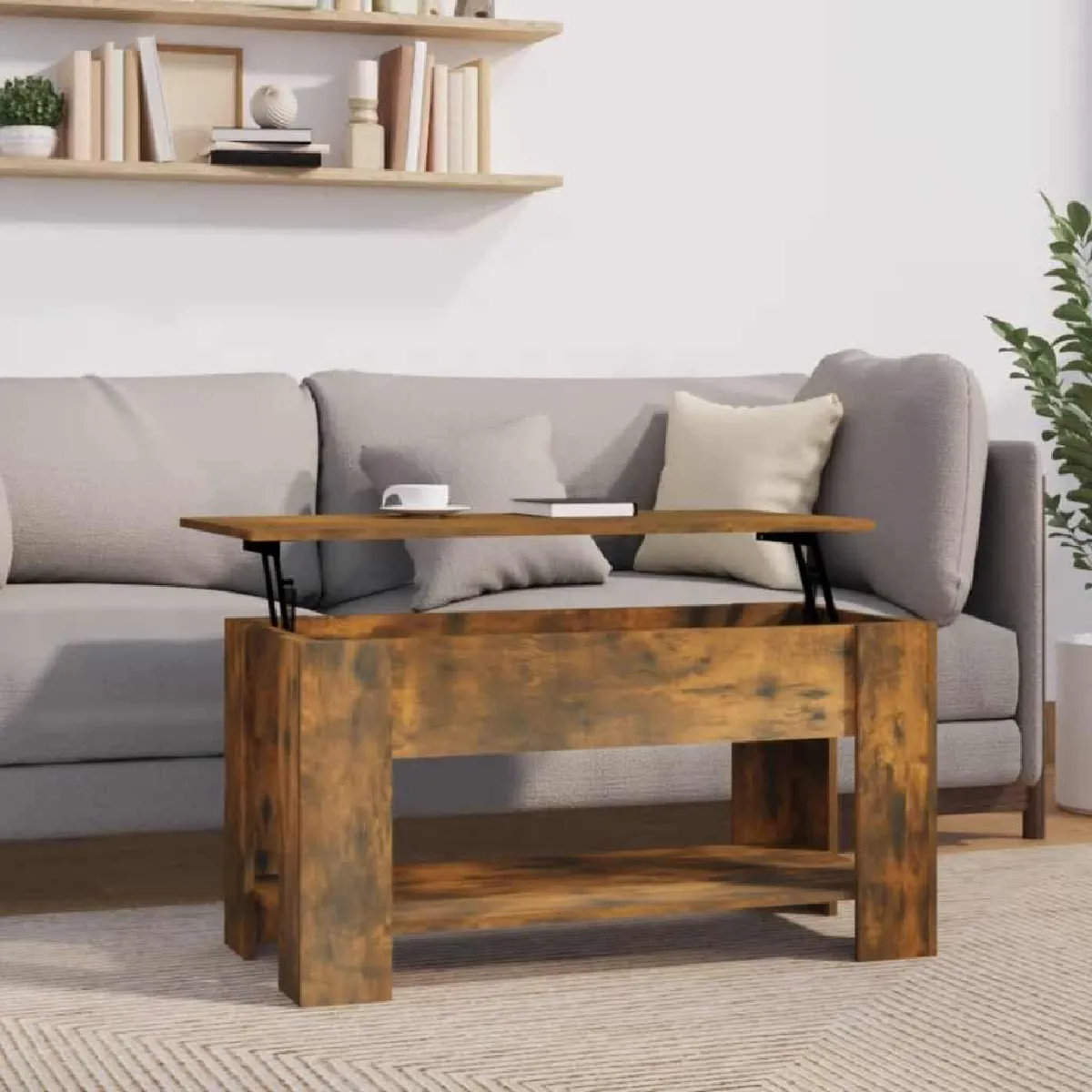 vidaXL Table basse Chêne Fumé - vue 4