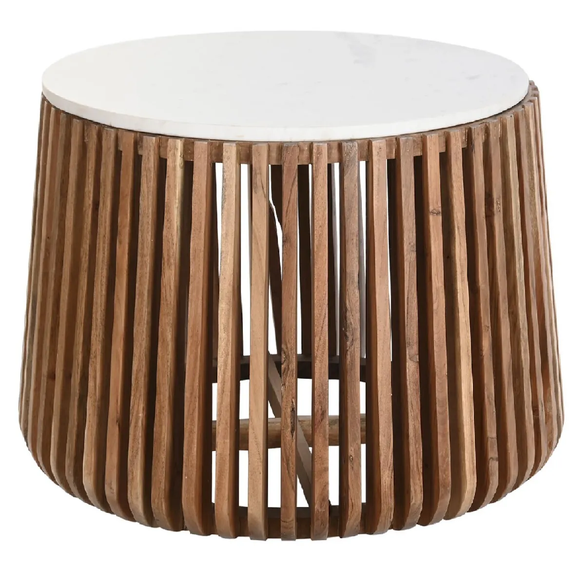 Comparer les prix de Pegane table basse marbre et bois de manguier