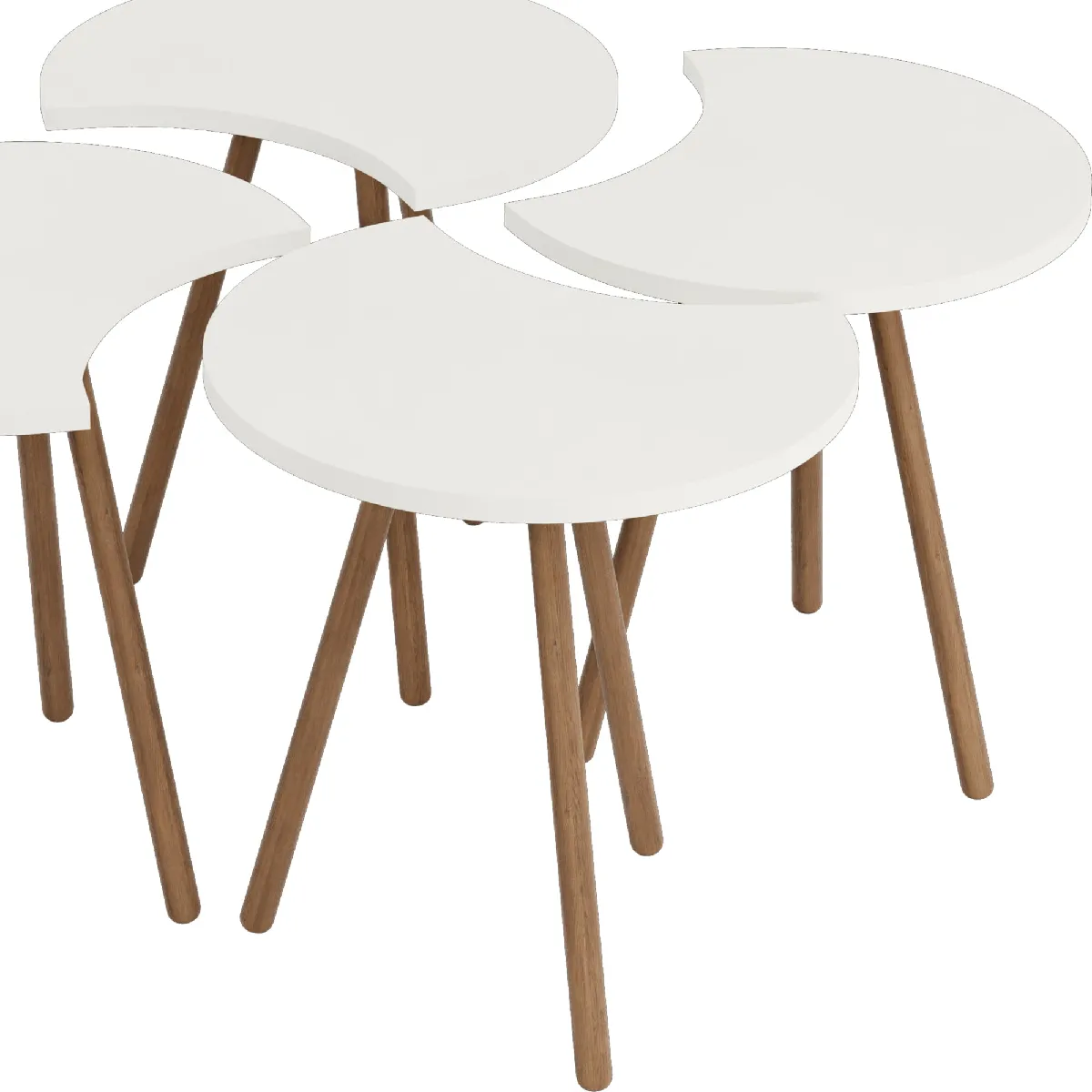 Comparer les prix de Helloshop26 Set de 4 Tables Emboîtables - Blanc
