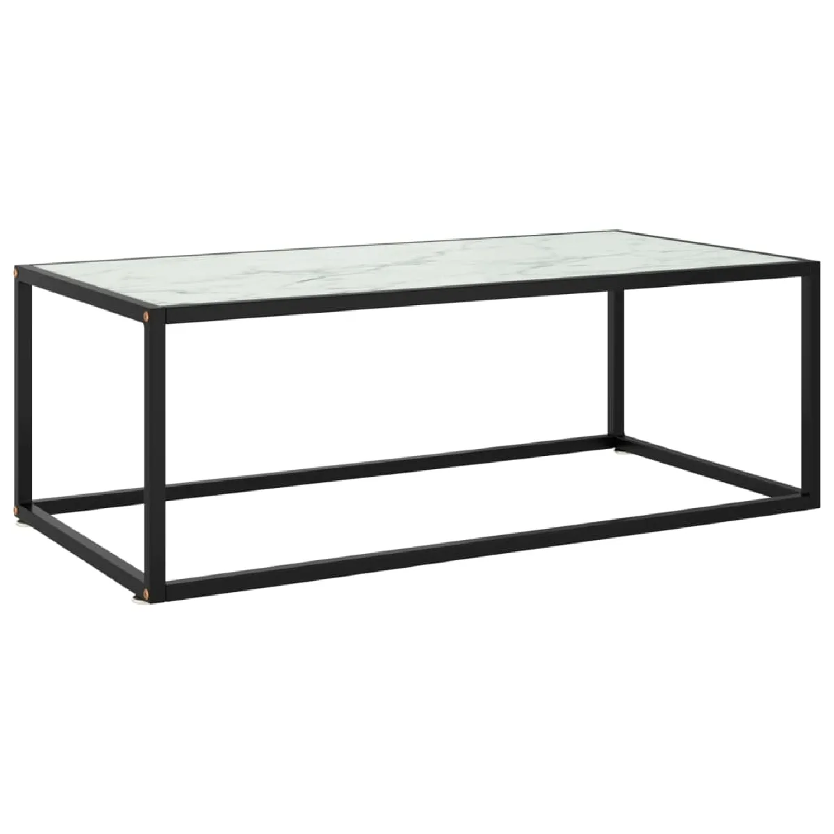 Vidaxl Blanc Table Basse Verre Marbre 100X50x35 Cm