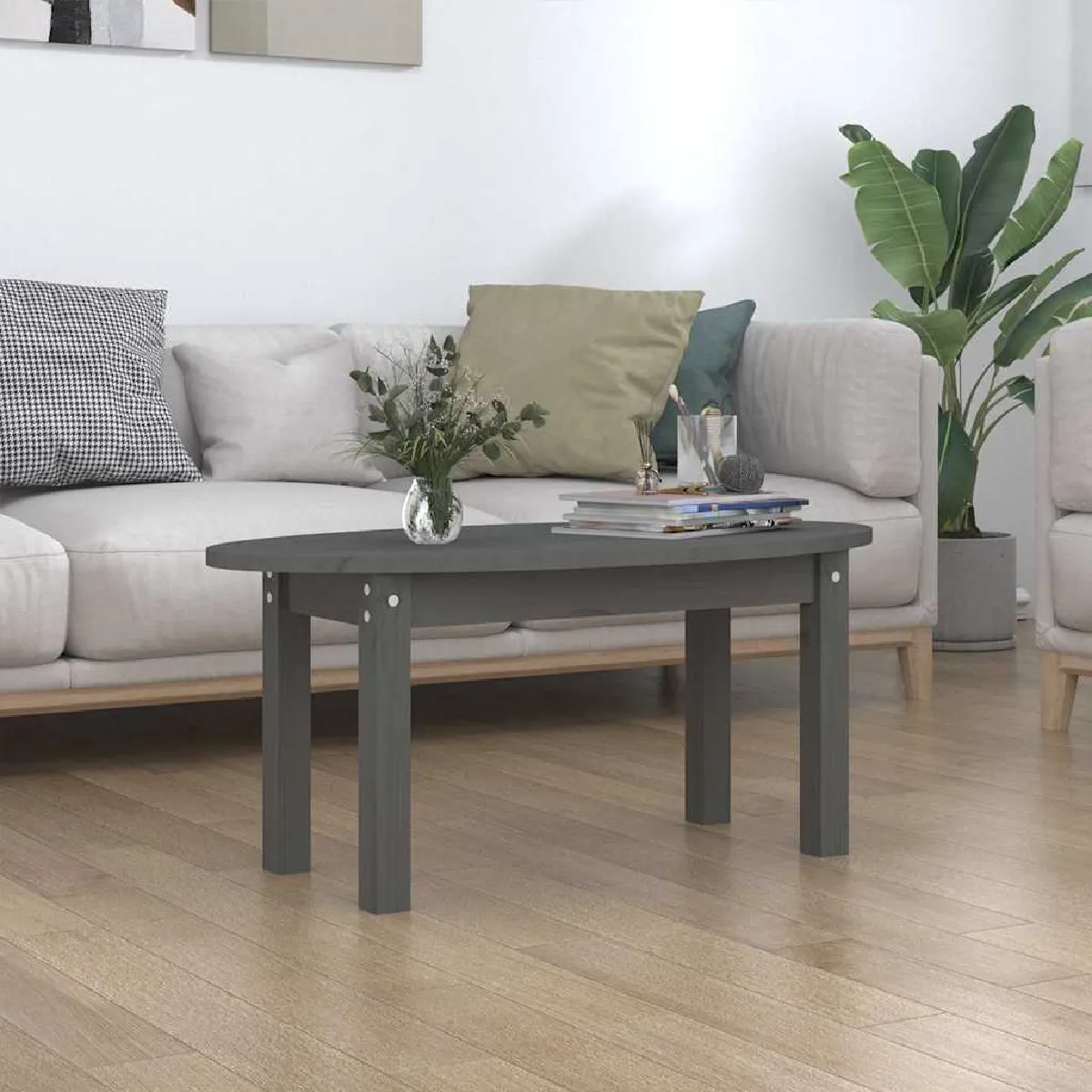 Vidaxl Table Basse - Bois De Pin Massif 80X40x35 Cm