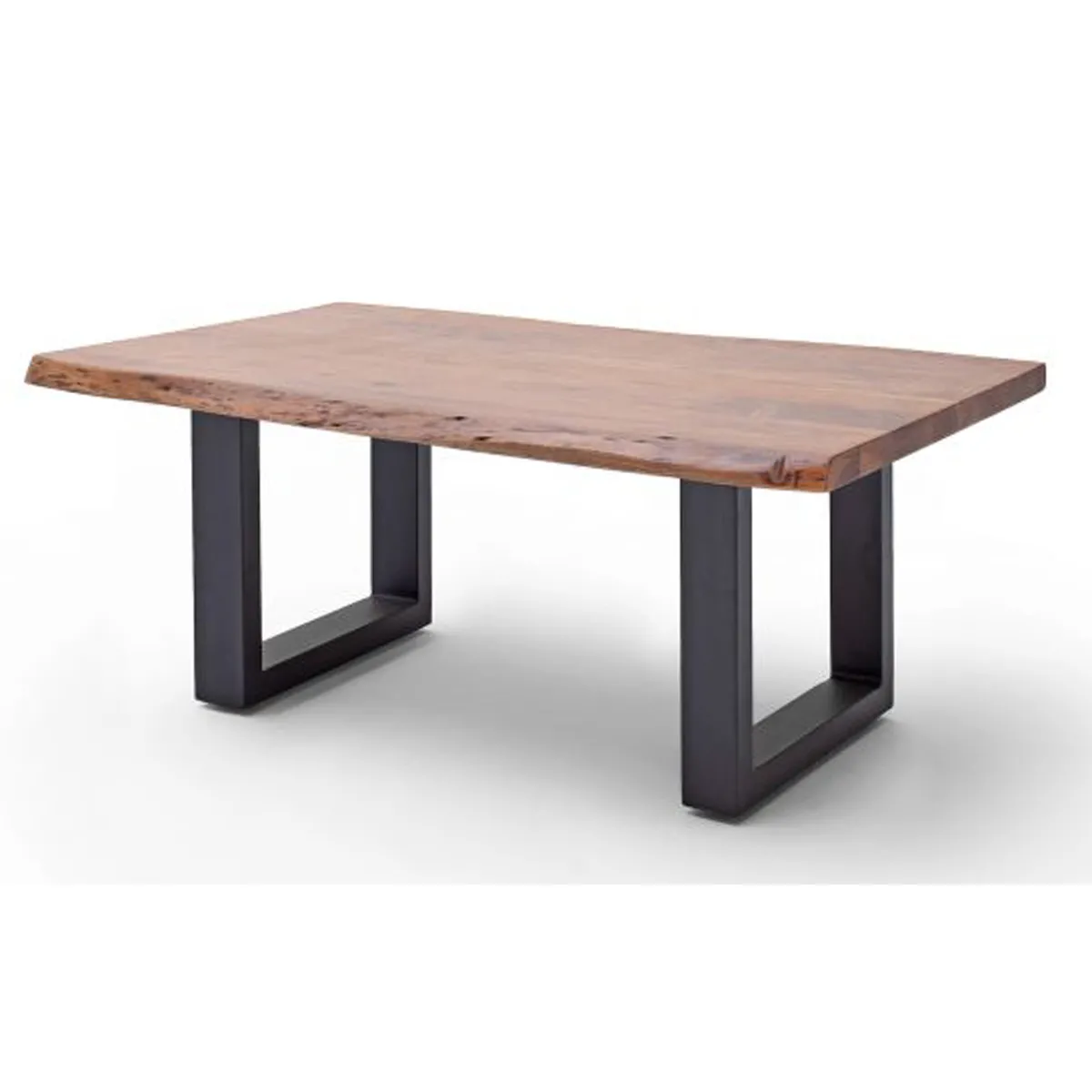 Meilleurs prix pour Pegane Table basse - Noyer et acier anthracite