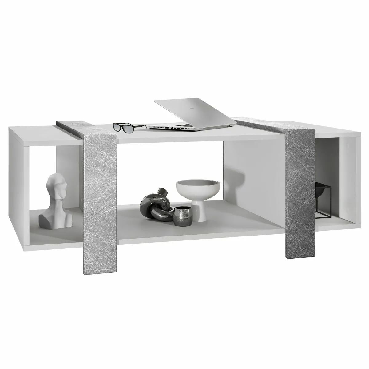 Comparer les prix de MPC Table basse blanche - 110,5x42x56,5 cm