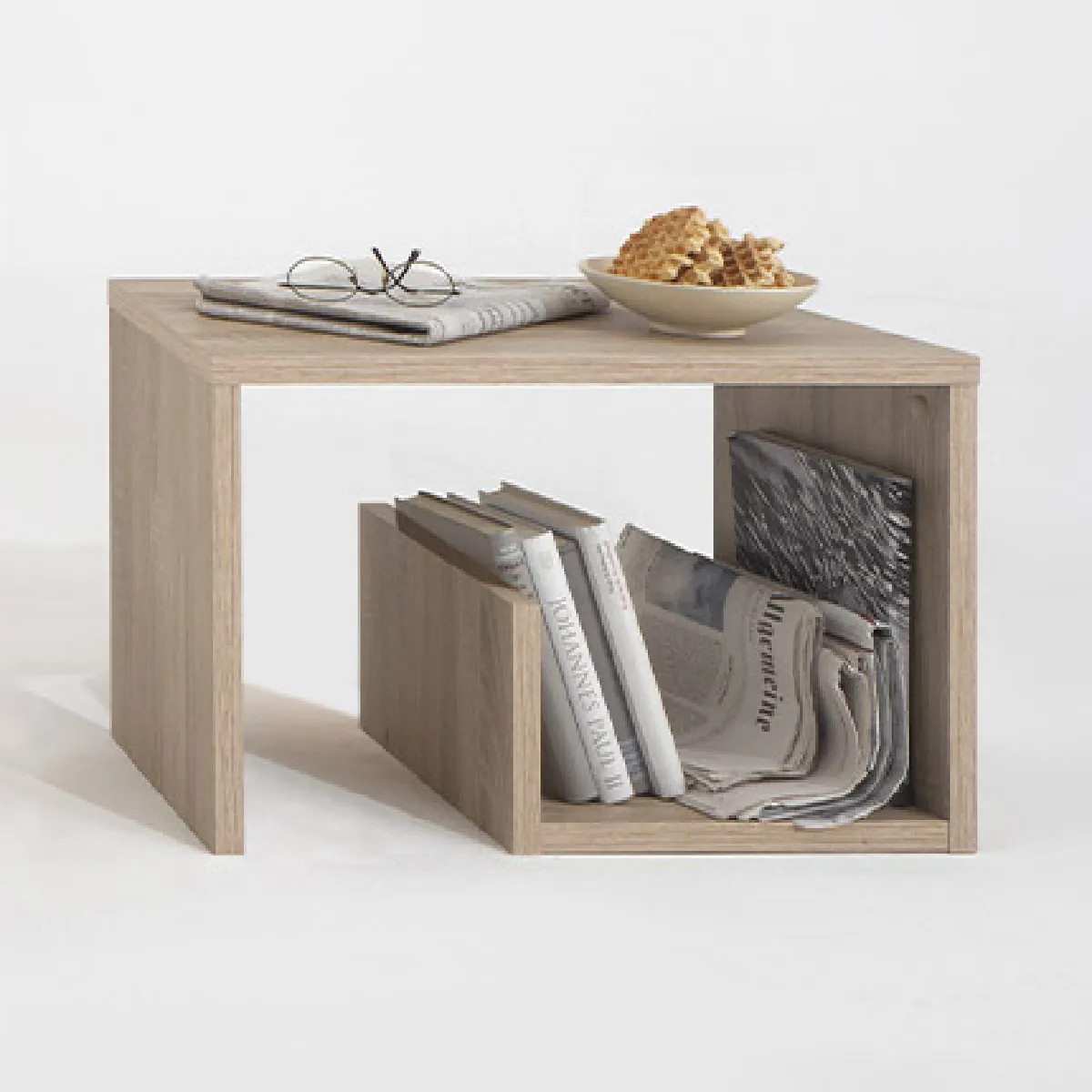 FMD Table basse 2-en-1 59,1x35,8x37,8 cm Ch&ecirc;ne sable 