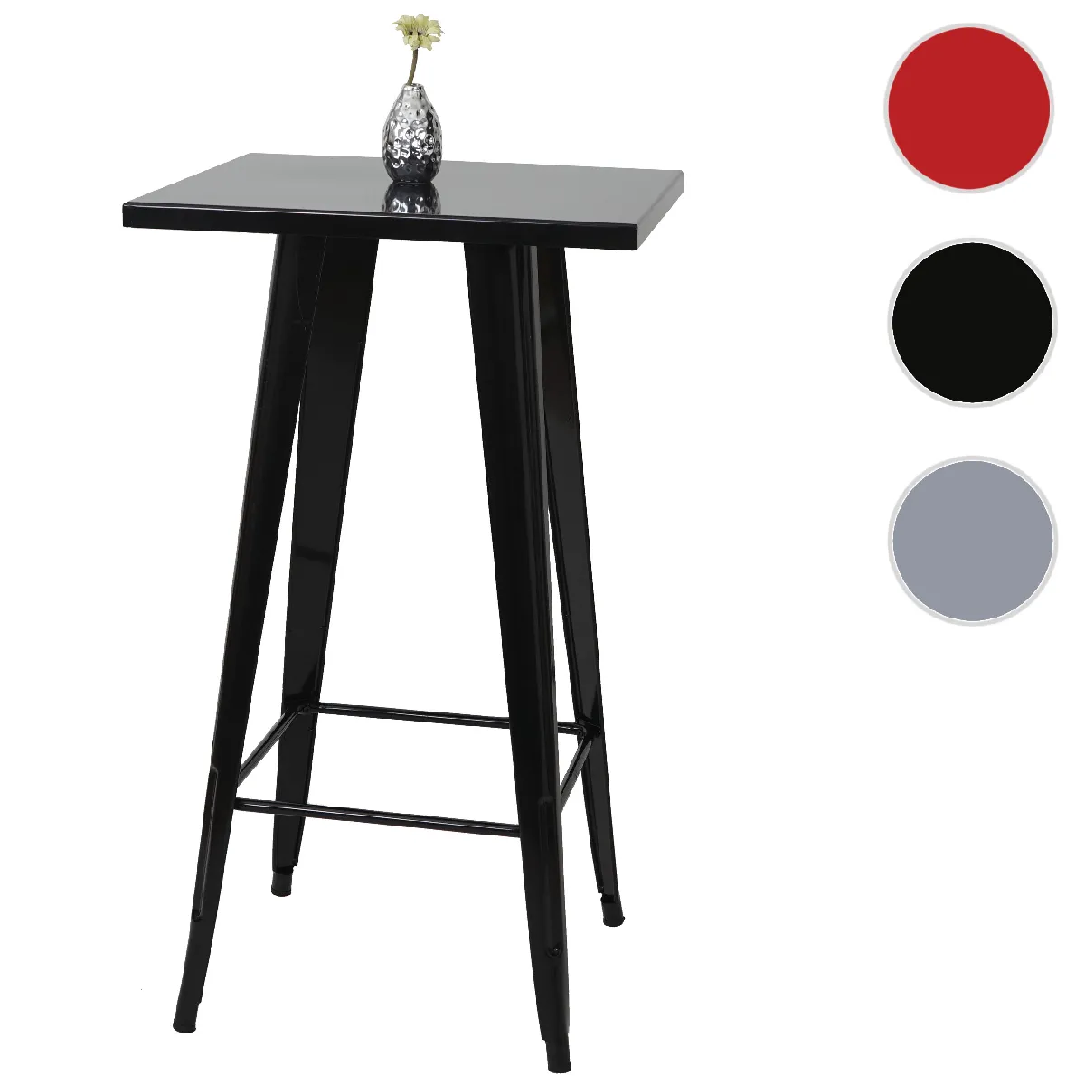 Mendler Noir Table Haute Métal