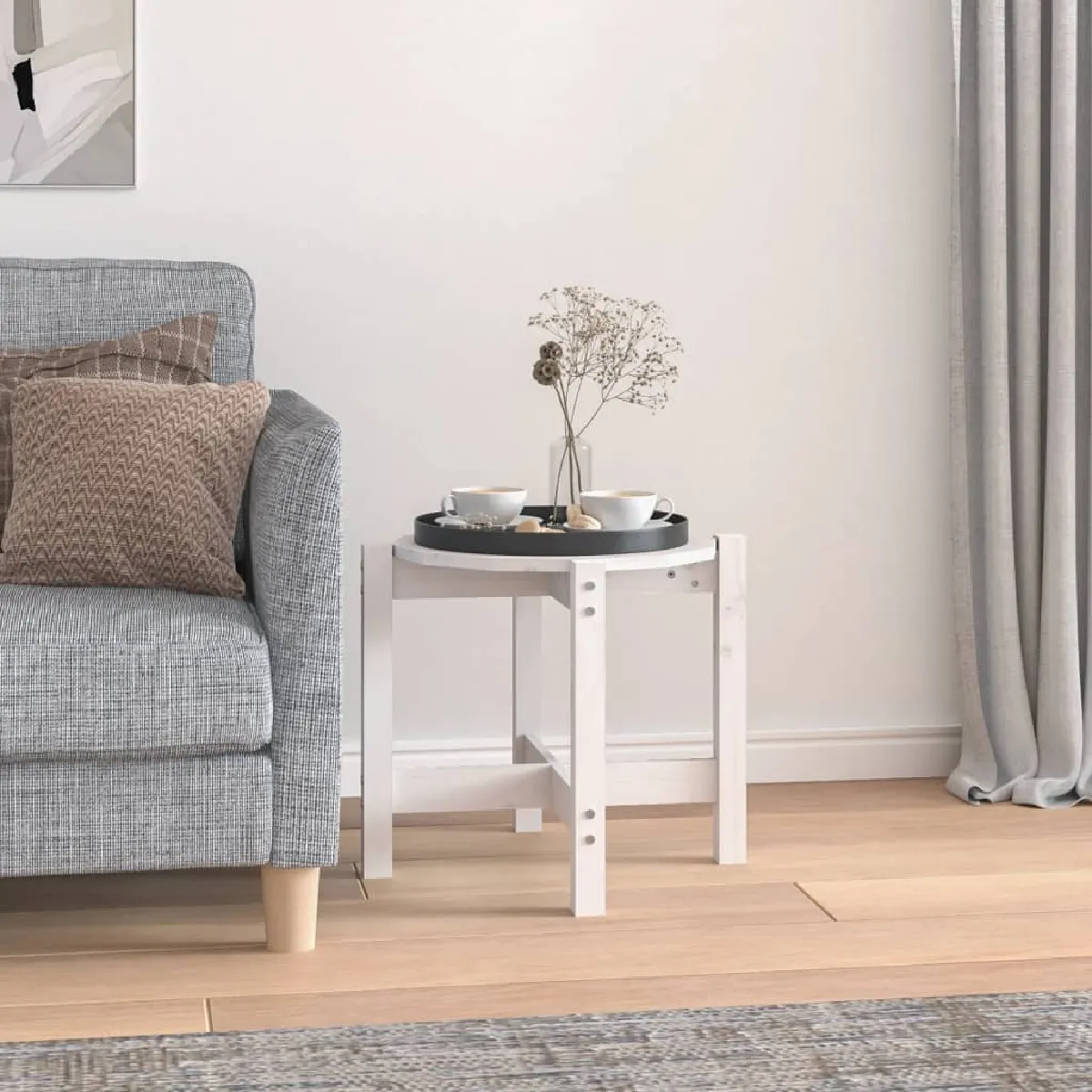 vidaXL Table Basse Blanc