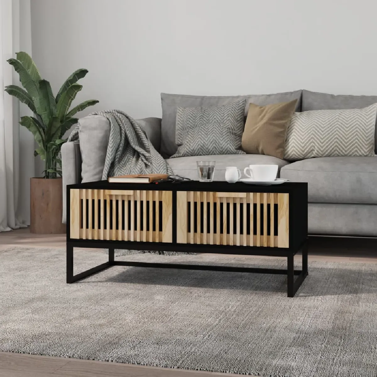 vidaXL - Table Basse Noir Ingénierie