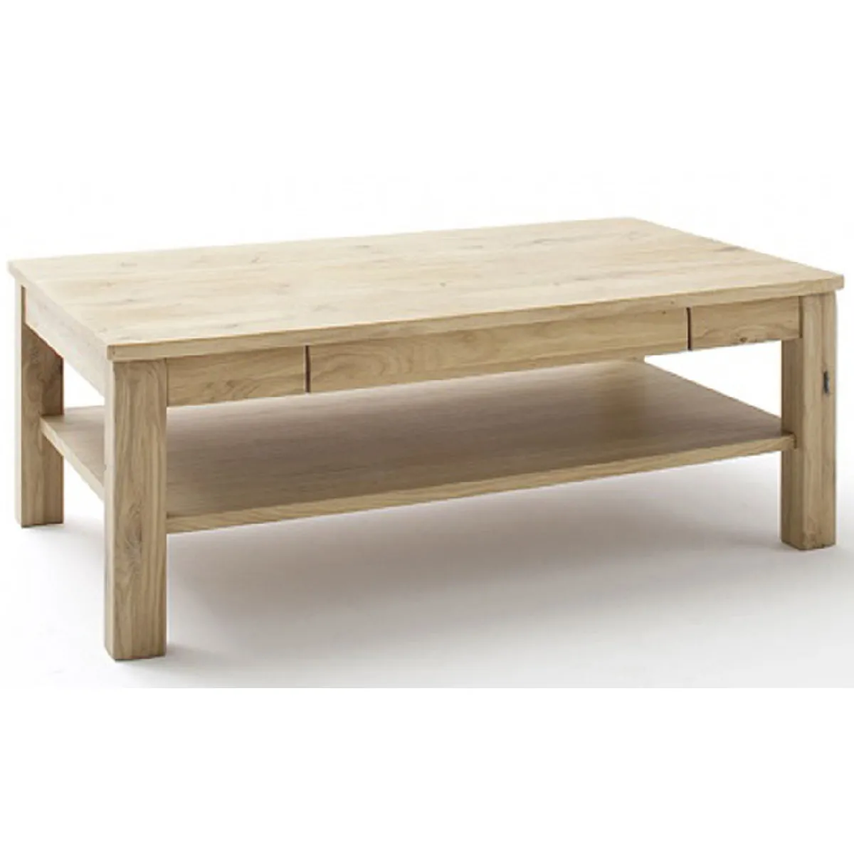 Pegane Table basse chêne blanchi