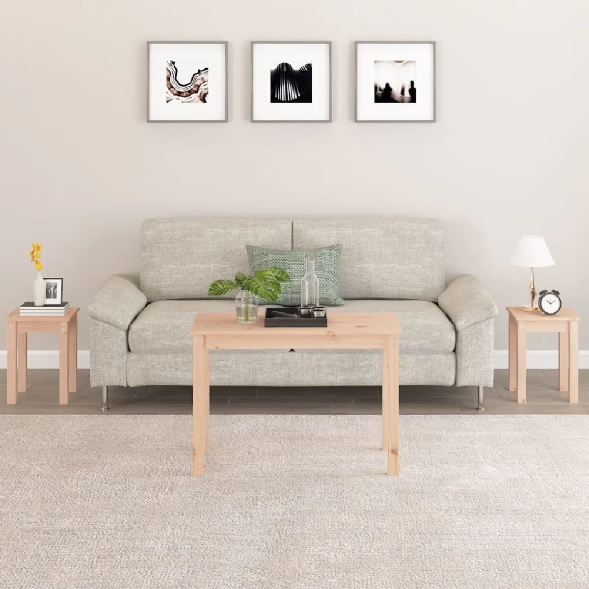 Vidaxl Tables Gigognes Pin Massif