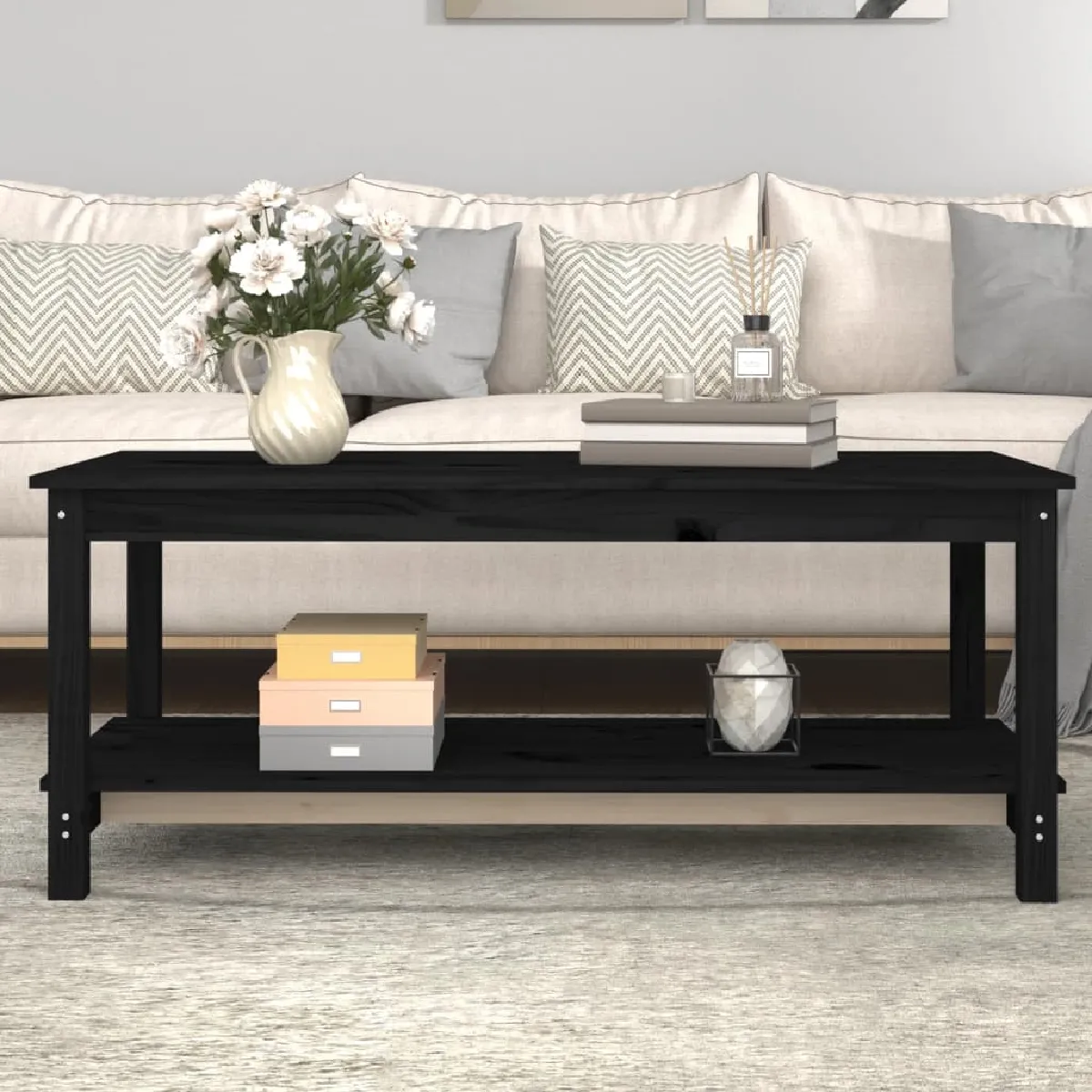 vidaXL Table basse 110x55x45 cm Noir