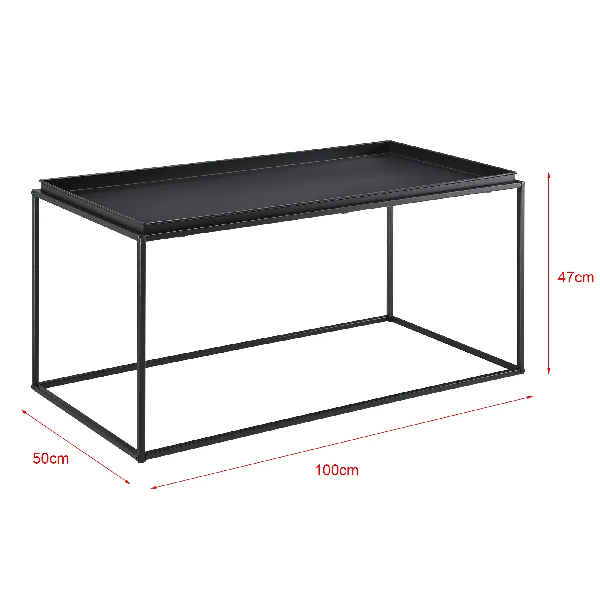 Meilleurs prix pour Helloshop26 Table Basse en Métal - Noir Mat