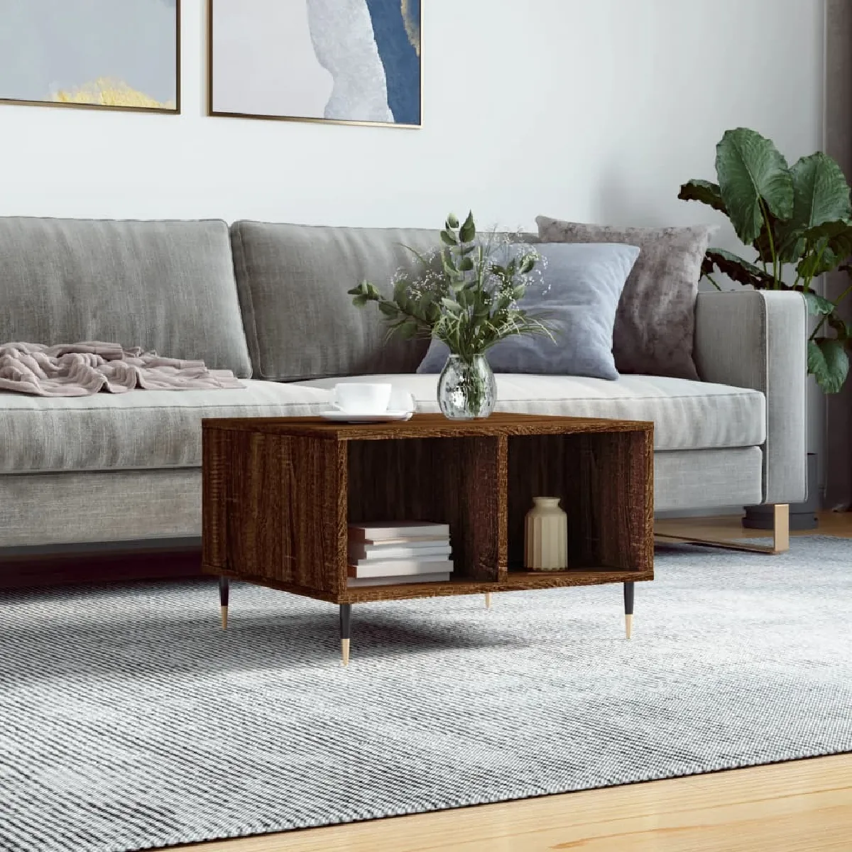 Meilleurs prix pour Maison Chic Table basse chêne marron 60x50x36.5