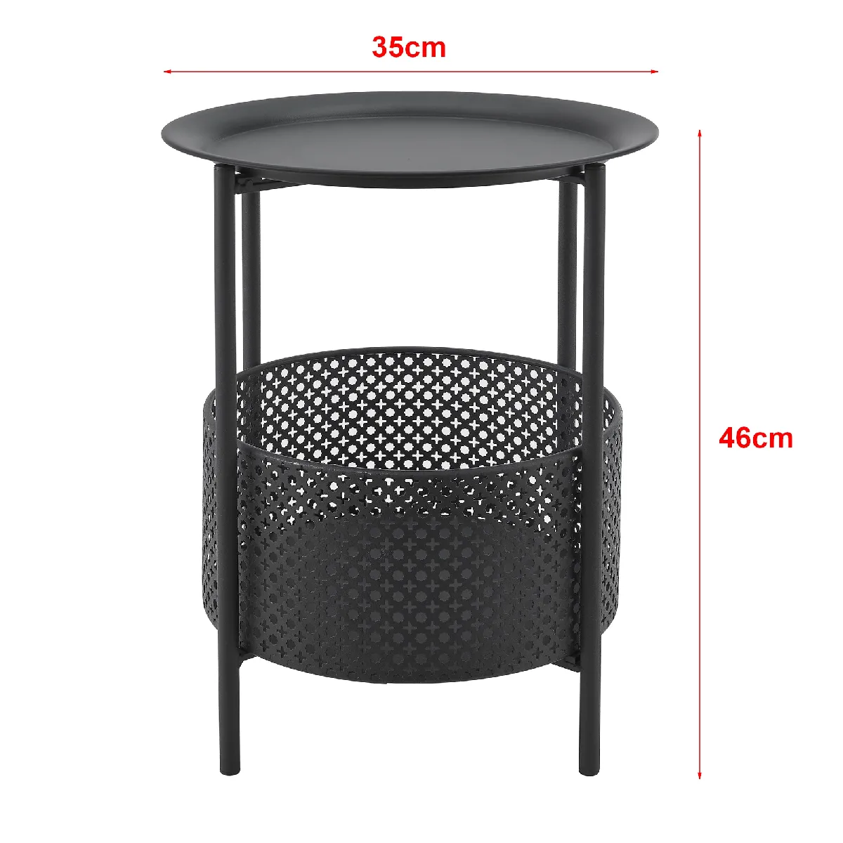Comparer les prix de Petite table ronde métal noir 45 cm