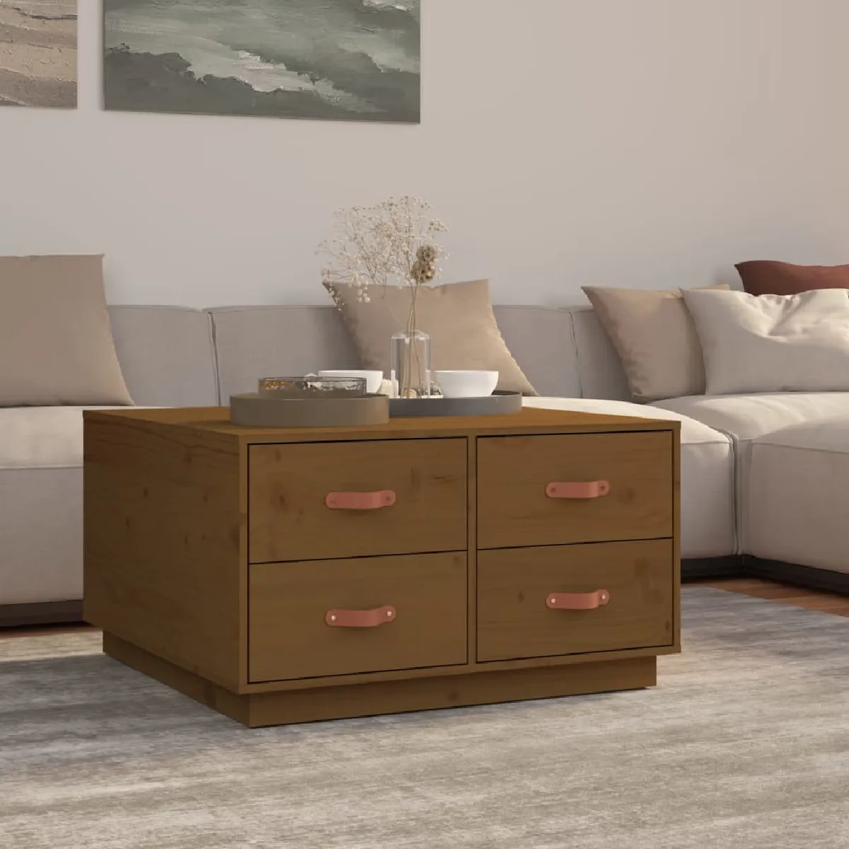 Vidaxl Marron Table Basse Miel