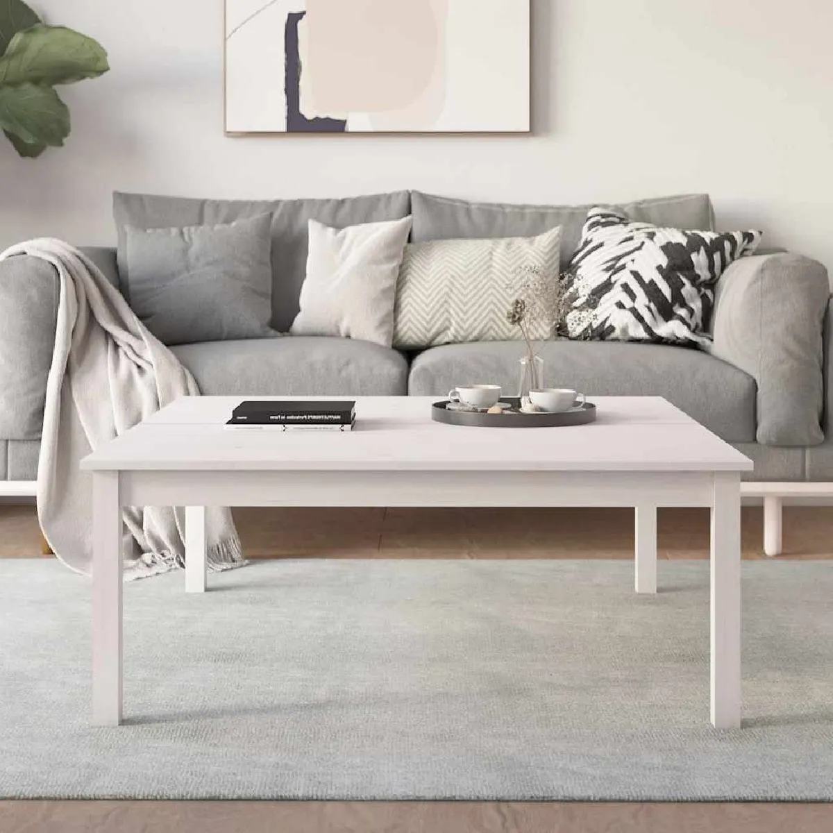 Vidaxl Blanc - Table Basse Pin