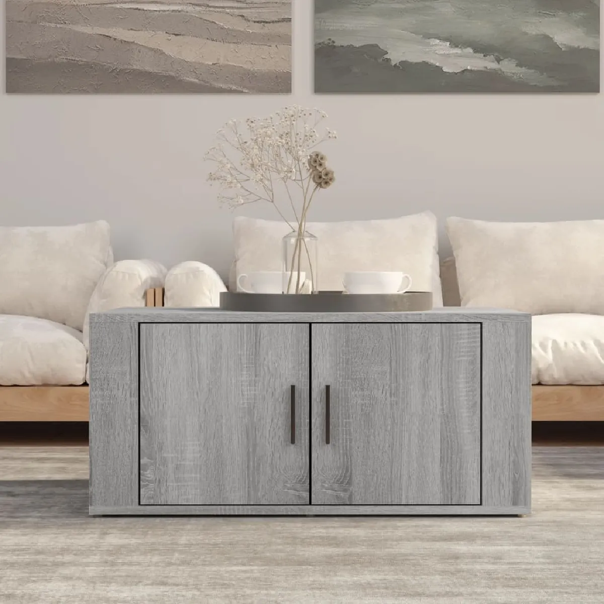 VIDAXL - Table basse - Gris - 80 x 50 x 36 cm - Image 3