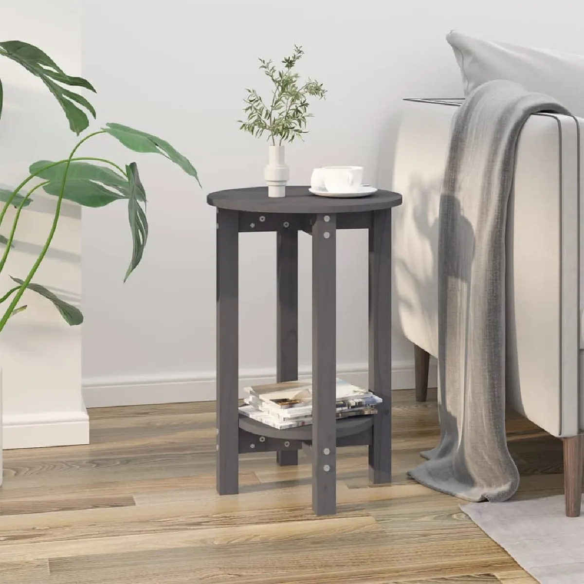 Vidaxl Gris Table Basse Bois De Pin