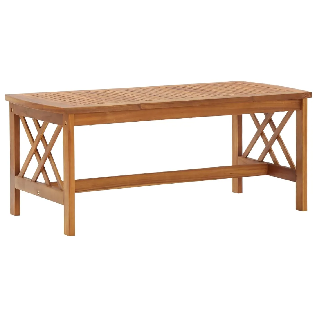 Non Communiqué Marron Table Basse 102X50x43 Cm Bois D Acacia Solide - Image 3