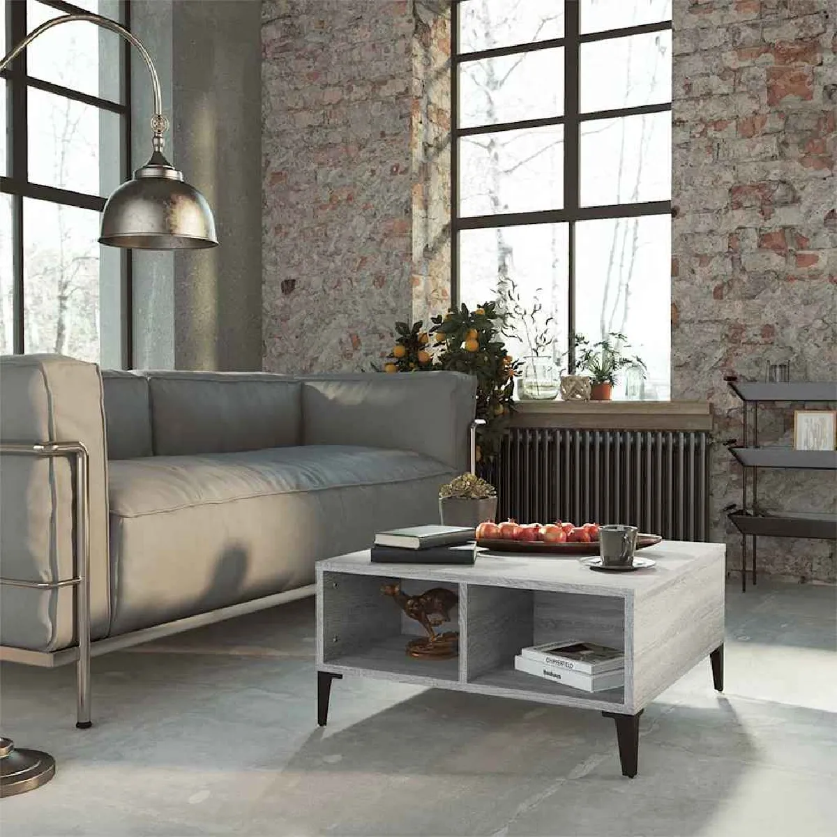 vidaXL - Table basse - Style contemporain - Gris - 60 x 60 x 30 cm - Image 2