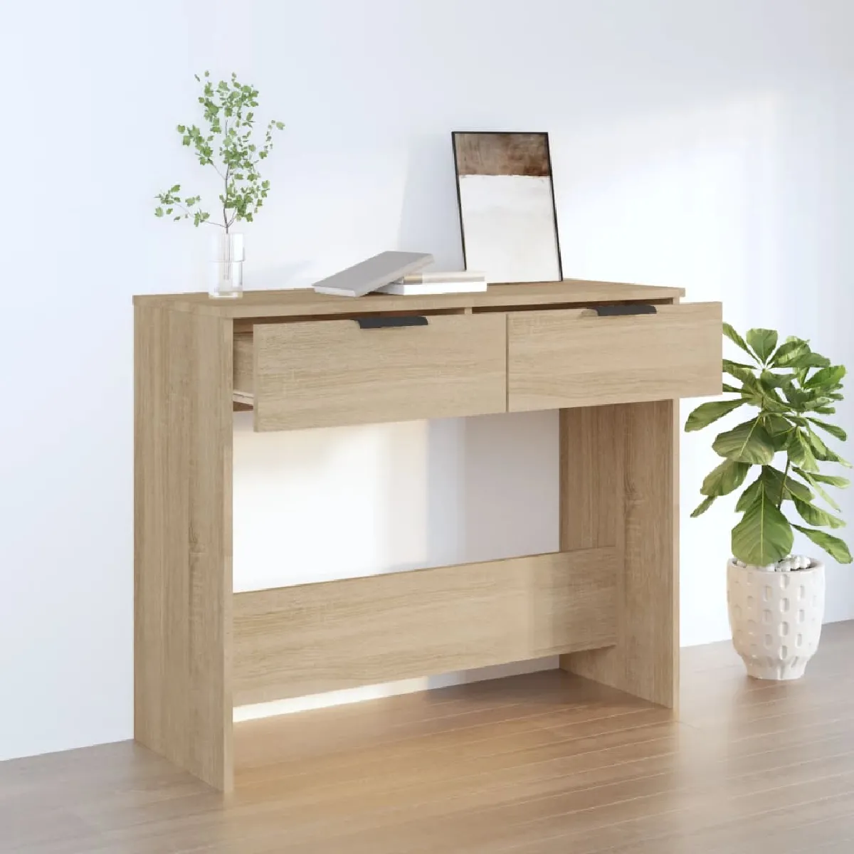 Non Communiqué Chêne Sonoma Table Console 90X36x75 Cm Bois D Ingénierie - Image 3