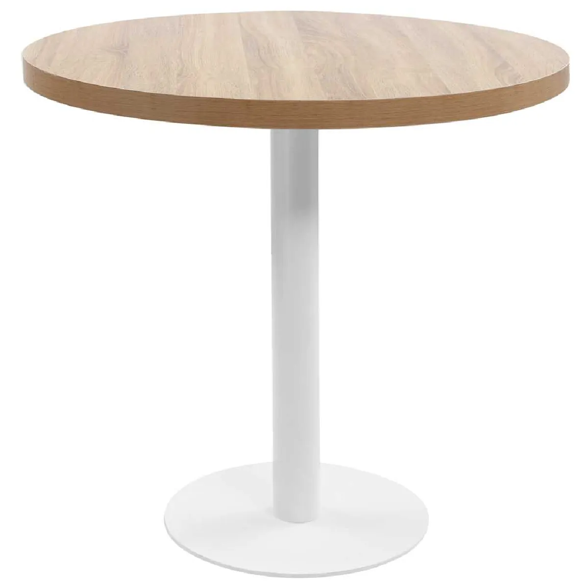 Non Communiqué Marron Clair Et Blanc Table De Bistro Marron Clair 80 Cm Mdf - Image 3