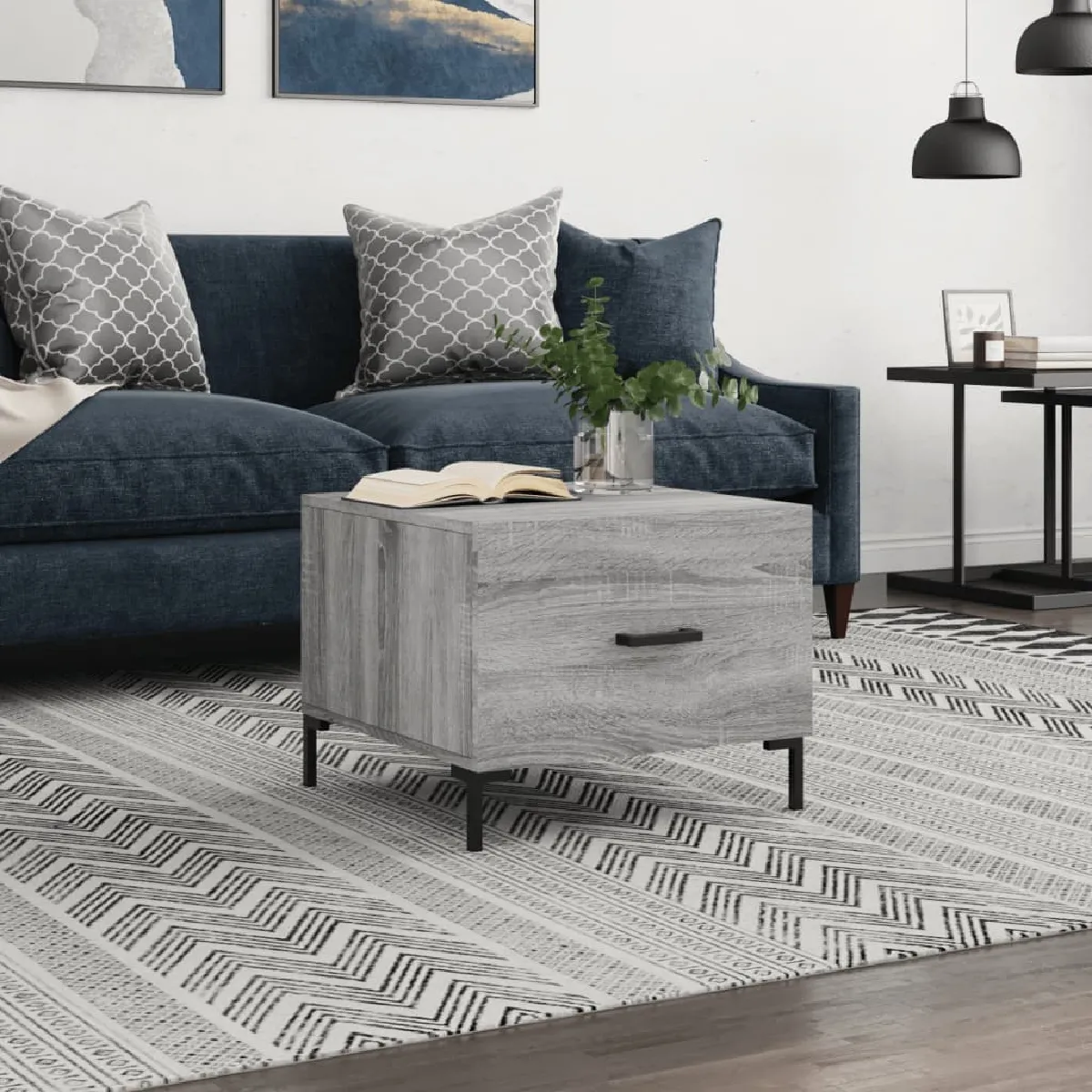 Vidaxl Gris Table Basse - Sonoma - Bois D'ingénierie - 50 X 50 X 40 Cm