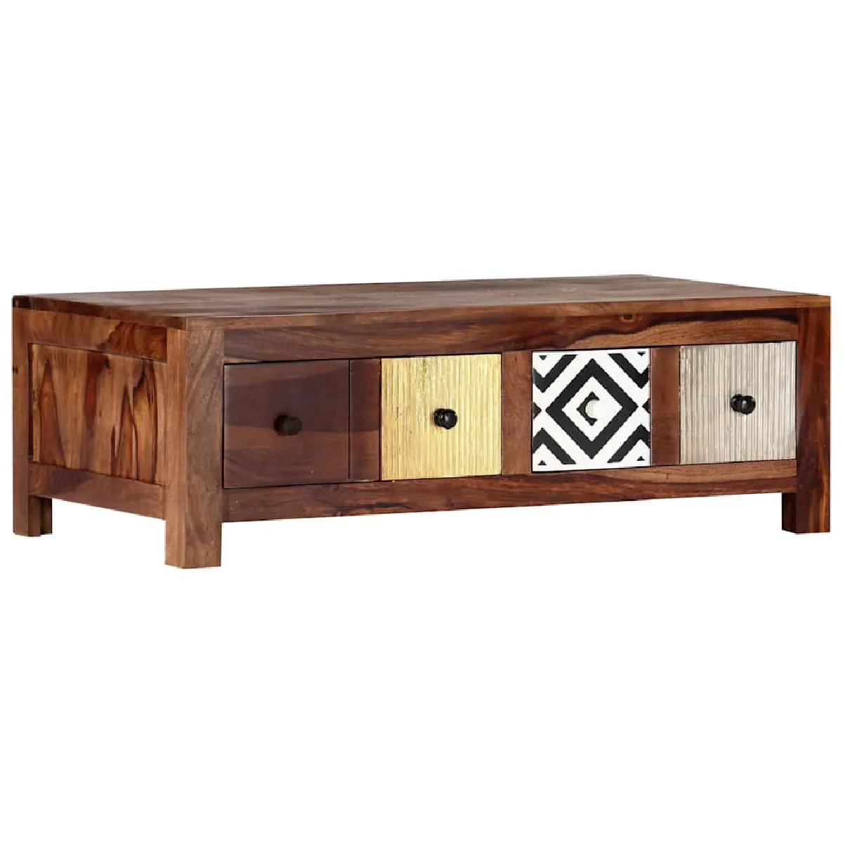 VIDAXL - Table basse - Bois massif d'acacia - 90 x 50 x 30 cm - Image 2