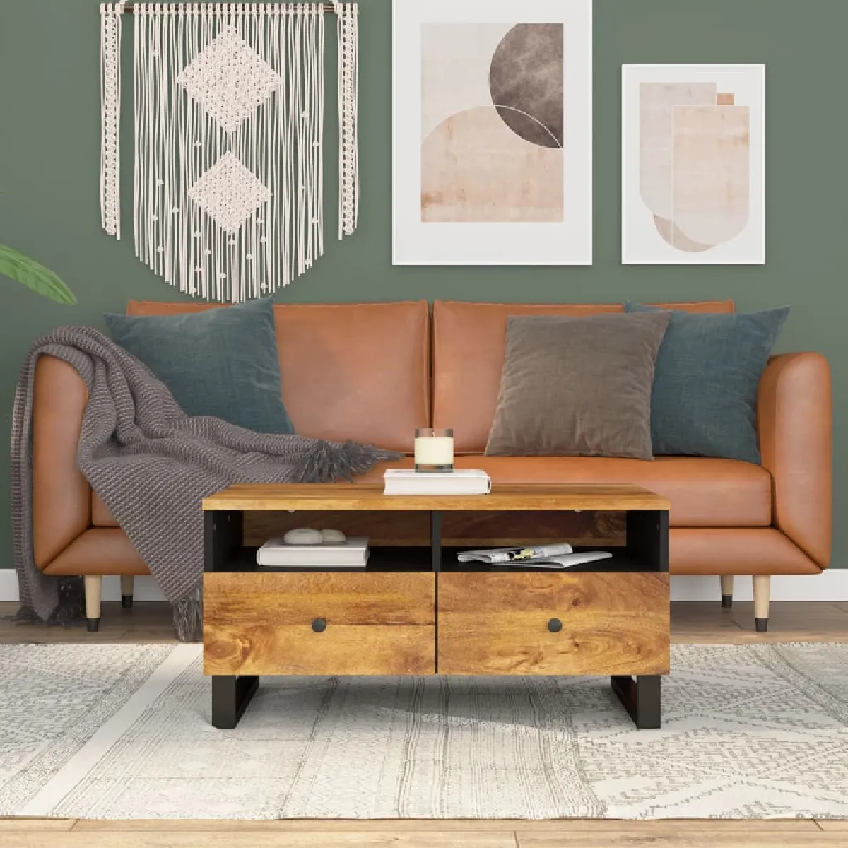 Comparer les prix de vidaXL Table Basse Bois de Manguier