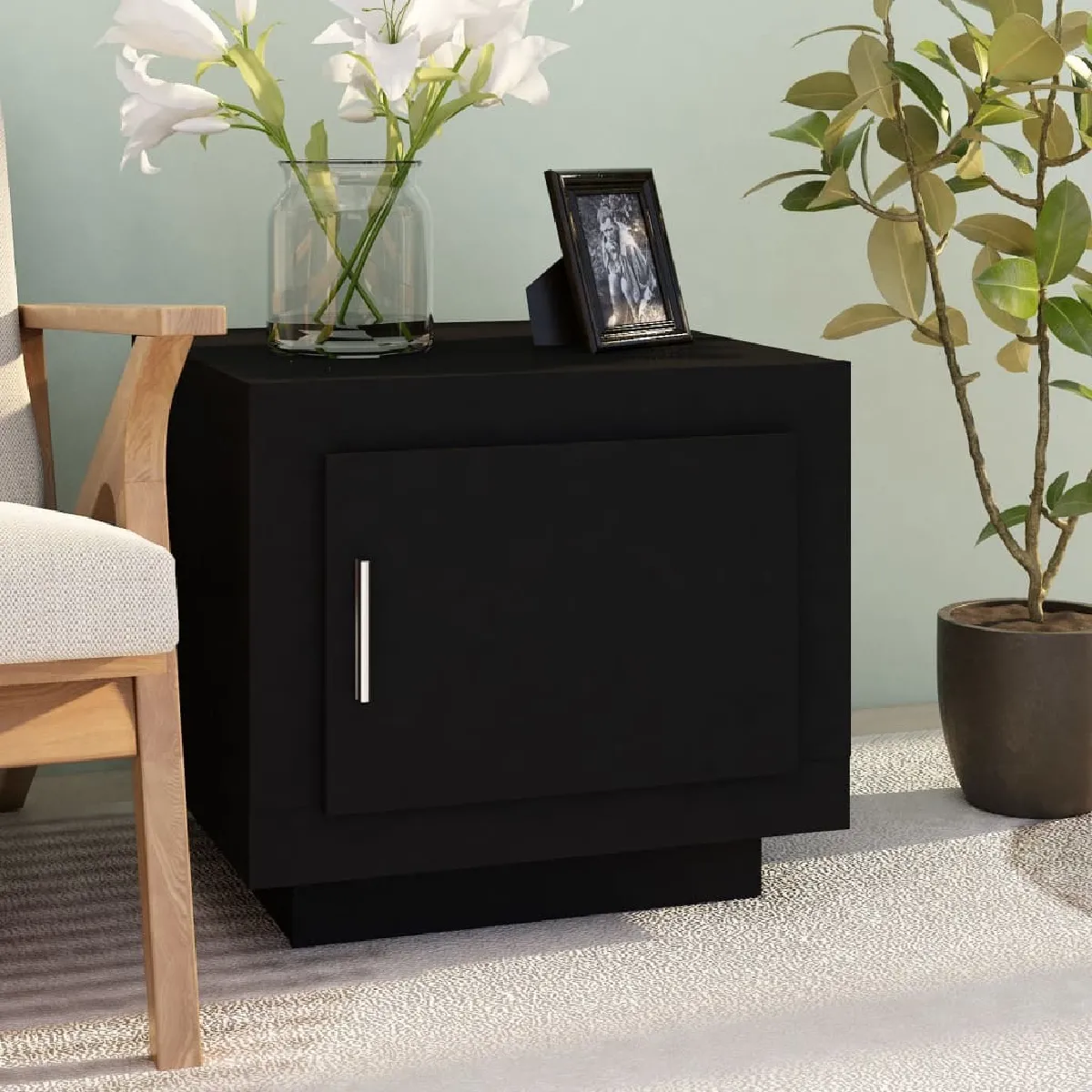 Comparer les prix de Maison Chic Table basse 51x50 cm - Noir