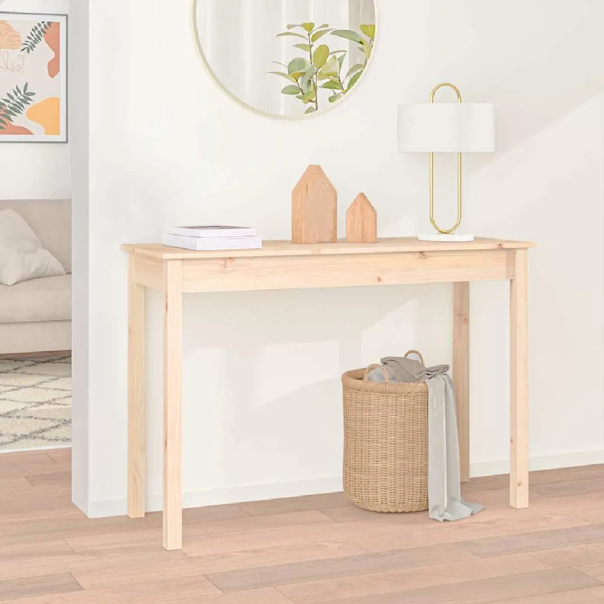 vidaXL - Table console - Bois massif de pin - 110 x 40 x 75 cm - Image 2