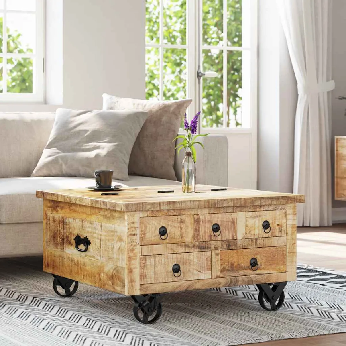 vidaXL Table basse bois de manguier - vue 4