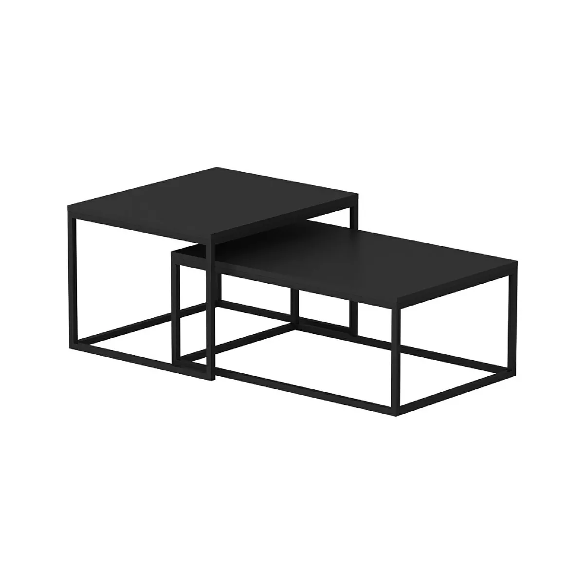 Comparer les prix de Helloshop26 Tables Gigognes - Noir Mat